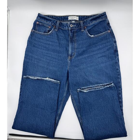 Abercrombie & Fitch High Rise Vintage Straight Jean Size 12 Curve Love - Picture 4 of 5